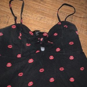 Lip print skater dress 1X plus